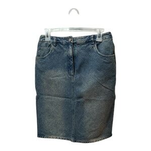 Vintage Valerie‎ Stevens Denim Pencil Skirt Size 4 Minimalist Chic